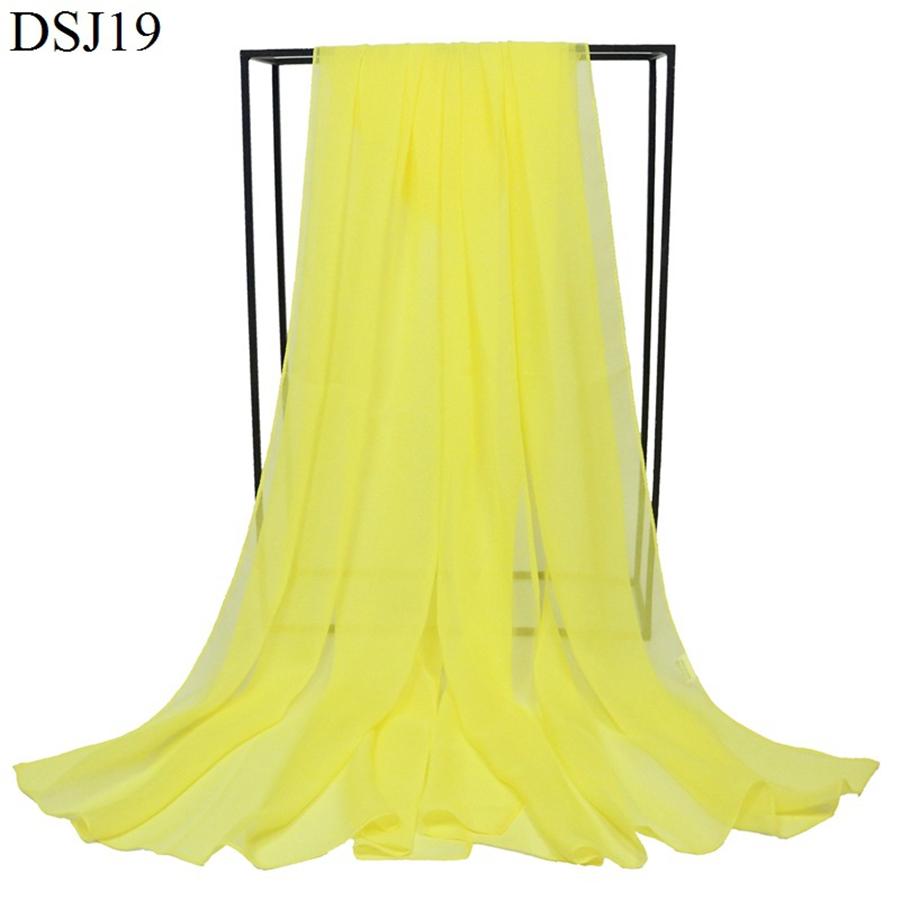 New Pure Color Georgette Silk Scarf Women Monochrome Red Scarves Sun Shawl Female Catwalk Training Dance Wraps