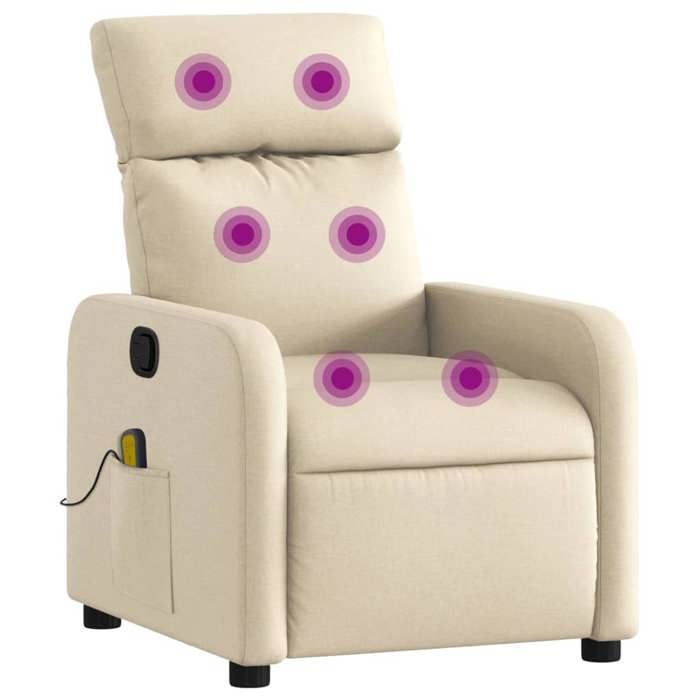 VidaXL Fauteuil de Massage Inclinable, Chaise avec Repose-pieds, Siège avec Dossier et Accoudoirs Salle de Séjour, Moderne, 374182
