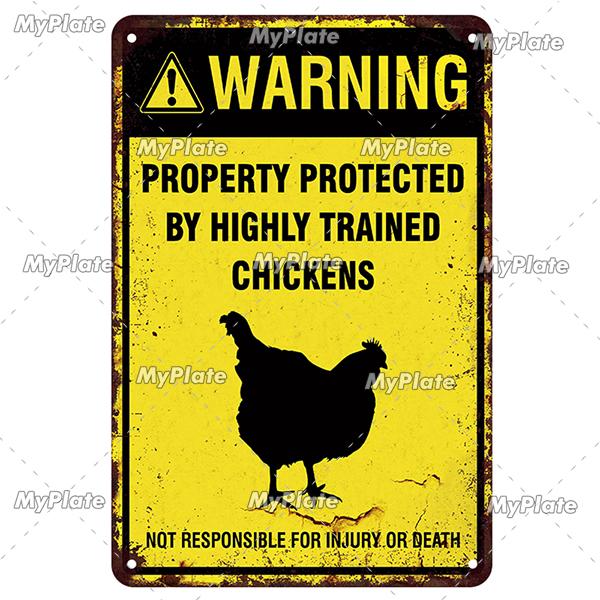 [MyPlate] Vintage Farm Chickens Retro Poster  Metal Sign Plate Tin Sign Wall Crafts Decor For Home Room Plaque Decoration Gift