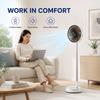 Teleskopischer Faltbarer Leiser Wiederaufladbarer Ventilator mit Fernbedienung, Oszillierendes Design, Schreibtisch- und Boden-Doppelnutzung, Tragbar für den Außenbereich