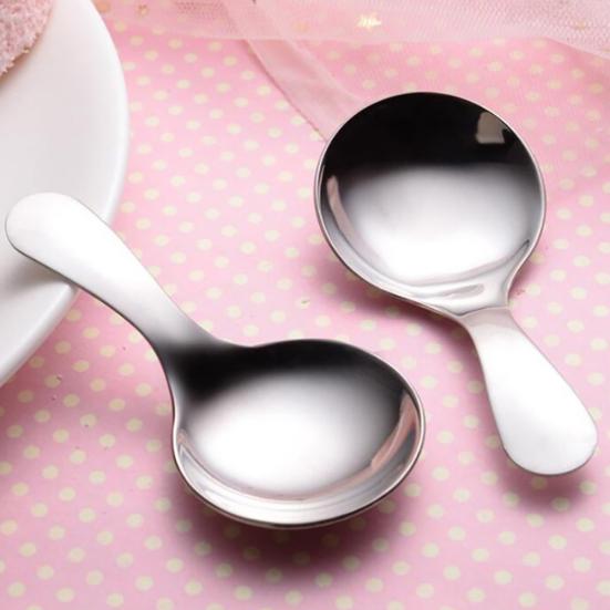 Nerezová lžíce na zmrzlinu s krátkou rukojetí, cukr, sůl, koření, naběračka