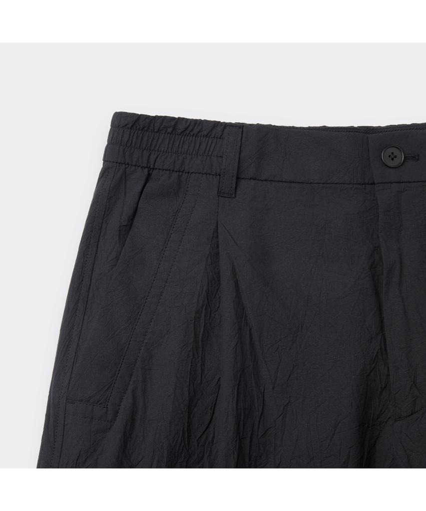 Keoseuuteommellou Black Loose Fit Tucked Creased Pants Cwpam26431Bkx