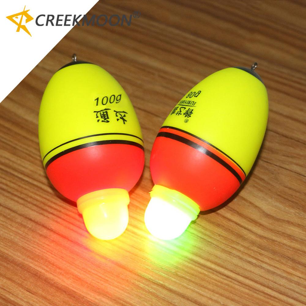 

5 шт. Запаздывающий двойной оптический свет Светодиодный электронный морской рыболовный поплавок Дальний заброс Дрифтовая удочка Светящийся плавающий стопор для ночной рыбалки 100g