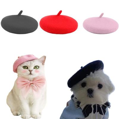 Designer Hats Decorative Cat Dog Beret Hat Warm Headgear Pet Accessories Cat Dog Warm Cap Party Photo Props Pets Hat