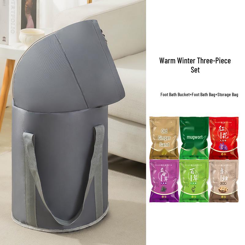 72cm Foldable Foot Bath Bucket for Home and Travel - Over Knee and Calf Use