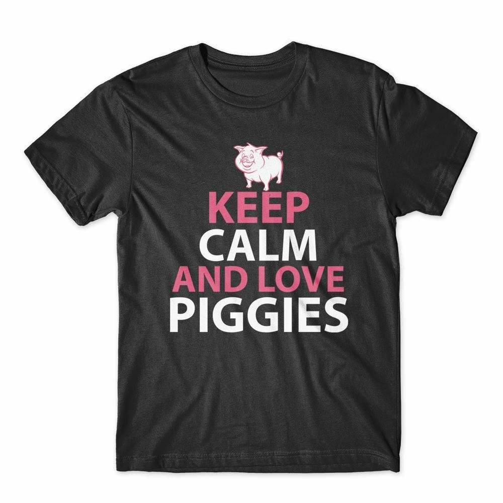 Keep Calm And Love Piggies T-Shirt 100% Cotton Premium Tee