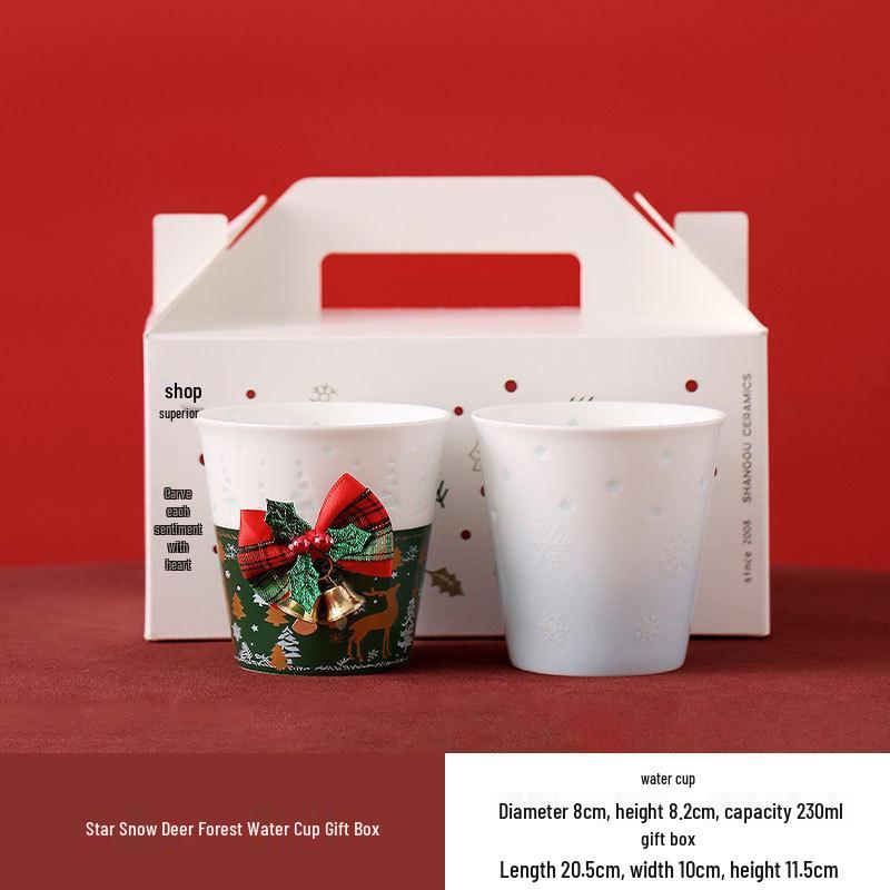 

Charming Ceramic Christmas Cup with Santa & Snowman Design 230ml
