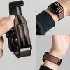 Compatible Crazy Horse Pattern Silicone Magnetic Buckle Strap for Apple Watch Series 11, Huawei Fit34, and Xiaomi Smart Band 89.
