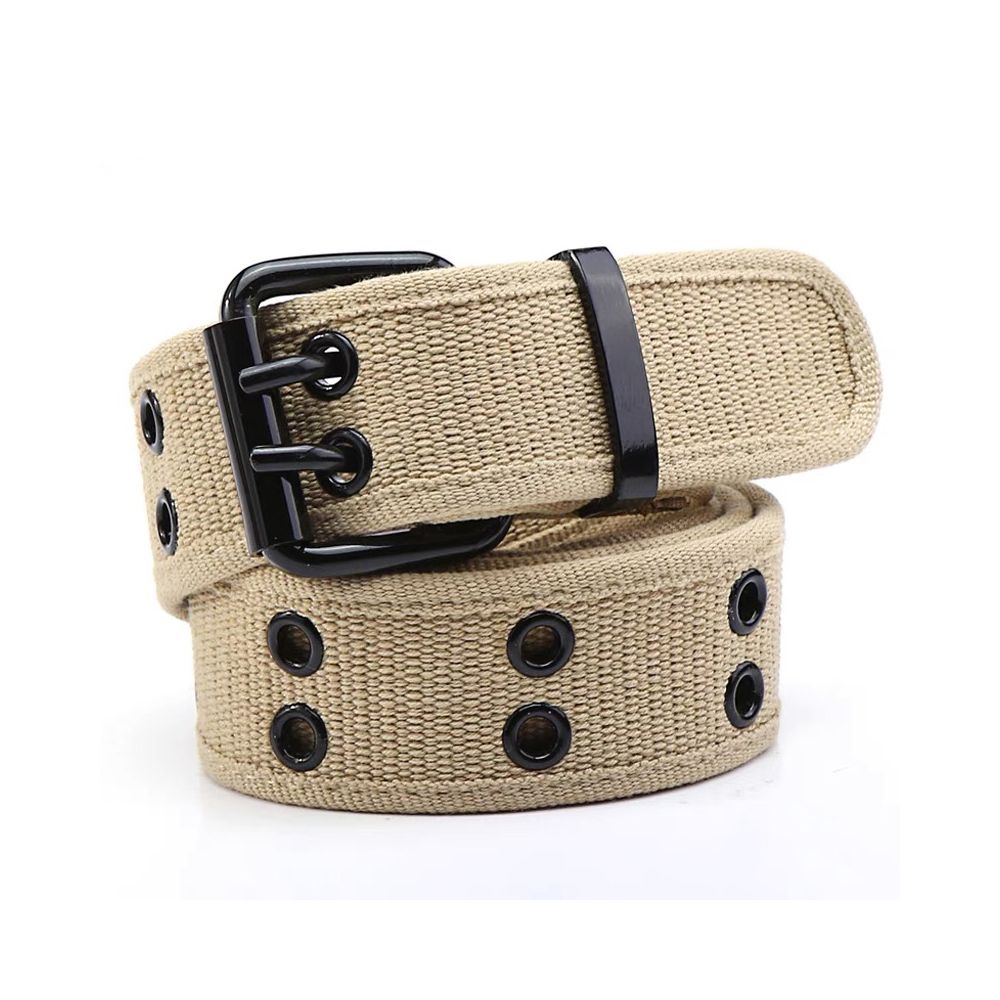 

Accessories For Women Hollow Double Grommet Hole Korean Waist Strap Man Waistband Canvas Waist Belt хаки