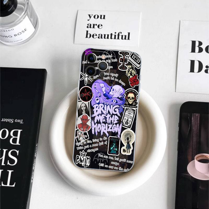 

Rock Band B-Bring M-Me The H-Horizon For IPhone 11 12 13 14 15 16 17 Pro Max Plus Air Transparent Clear Shockproof Case iPhone 16 pro