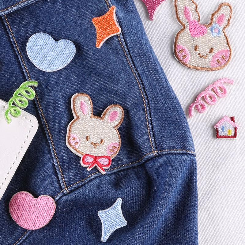 Embroidery Love  Cartoon Cute Rabbit Patch Sticker Embroidery Clothing Accessories Letter Badge Cloth Sticker