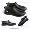 Spring and summer fashion light mouth rain shoes waterproof flat rain boots men's casual wear-resistant car wash kitchen work rubber shoes