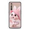 Soft TPU Case For Realme C67 C63 C55 C53 C25 C21 10 11 12 13 GT 2 3 5 Pro Plus 5G Phone Cover A Cute Rabbit With A Purple Hat