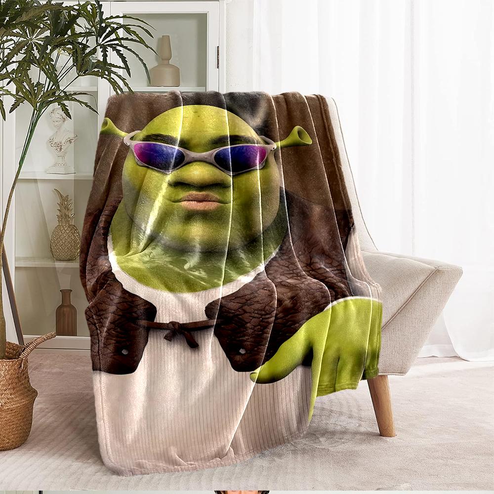 Coperta Stampata a Tema Shrek - Perfetta per Divano, Letto, Viaggio e Uso all'Aperto | Lavabile in Lavatrice, Accogliente e Durevole.