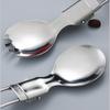 Flatware Lunch Utensils Kitchen Tool Folding Fork Serving Spoon Folding Cutlery Set Tableware