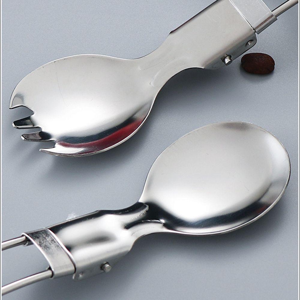 Flatware Lunch Utensils Kitchen Tool Folding Fork Serving Spoon Folding Cutlery Set Tableware