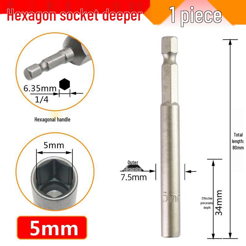 Deep Socket Extension Set for Electric Hex and Pneumatic Drills