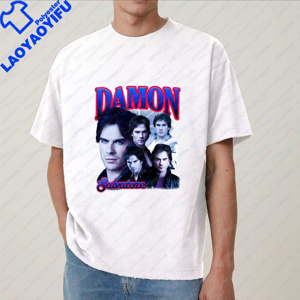 Damon Salvatores Unique Fashionable and Casual Streetwear Shortsleeved Roundneck Tshirt Suitable for Both Unisex and WoUnisex