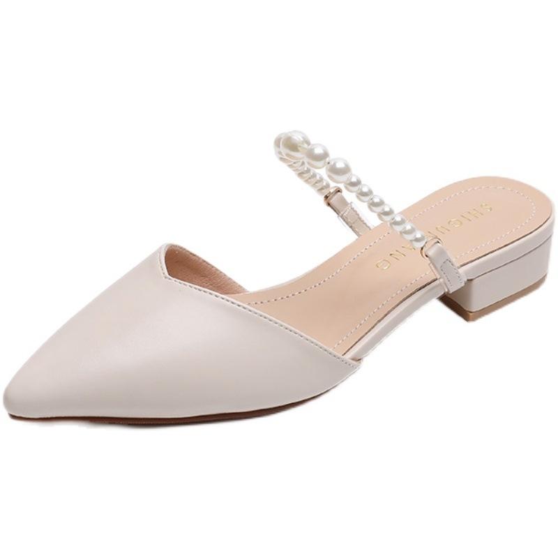 6374-17 Baotou Cool Slippers Women's 2025 Super Fire Sandals Without Heel Fashion Half Drag Women's Outer Wear