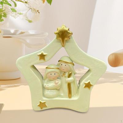Miniature Nativity Scene Set,Small Christmas Figurine,Religious Gift Holy Family Statue for