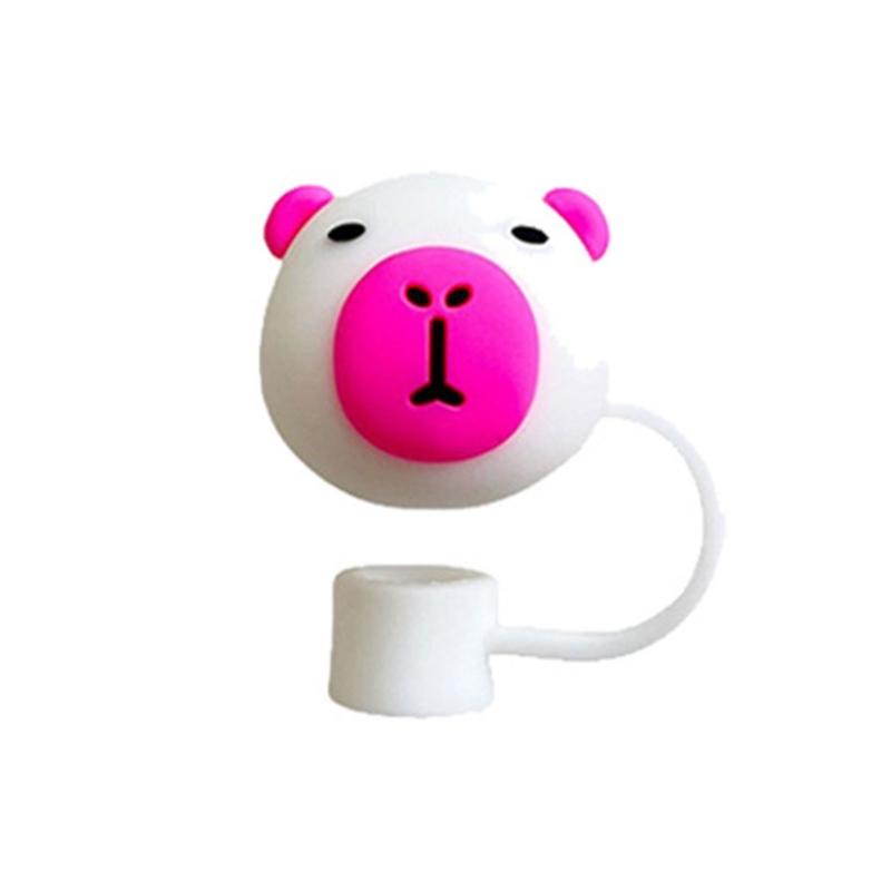 4Pcs Silicone Straw Cover Caps Capybara DustProof Drinking Straw Caps Plugs Reusable Straw Tip Lid for Tumblers Cup
