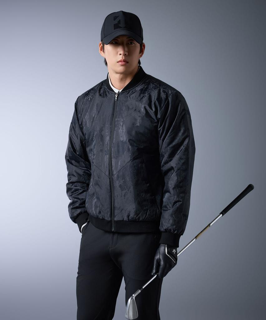 Descente Golf Acmt Men'S Jacquard Padded Blouson Jumper (Dq32Mfbl94)