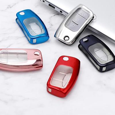 TPU Car Folding Flip Key Case Cover Keychain for Ford Fiesta Focus 2 Falcon Ecosport Escape Kuga Galaxy B-Max C-Max Protector