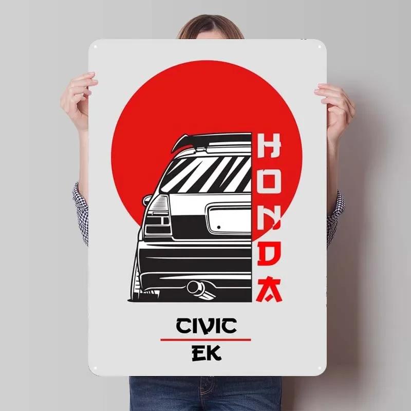 

Honda Sign Cars Постер Декор для дому Вітальня Ретро Металева Бляшана Табличка для Гаражу Настінне Мистецтво Декор Інтер єру Чоловіки 15.7x11.8In(40x30cm)