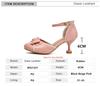 Fashion Spring Sweet Women Hght Heels Sandals Fashion Pink Beige Black Heels Wrap Toe Lolita Pumps For Girls Bow-tied Party Dress Shoes