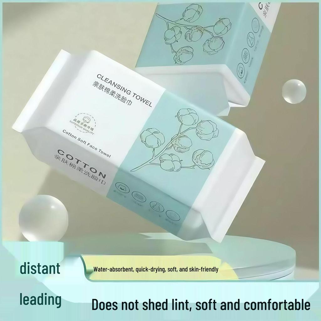 Engångs tjocka bomullshanddukar för ansiktet med pärlmönster - Mjuka och skonsamma för baby och hushållsbruk