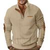 Men's Plaid Jacquard Stand-up Collar Long-sleeve Outdoor Jacket for Autumn and Winter