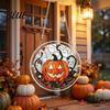 Acrylic Puzzle Art Halloween Scary Bat Pumpkin Jigsaw Suncatcher Stained Glass Style Stainless Steel Chain Hanger Window Hanging Decor for