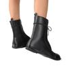 Fashion Modern Boots Women 2024 Plus Size Shoes Female Mid-Calf Women's Boots Concise Round Toe Flat with Front Lace-up Shoes Women