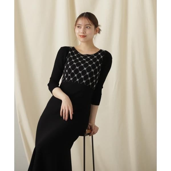 by Jill Casual Logo Jacquard Mermaid Knit Gray [Jill Stuart] Dress, Dress, Women's,