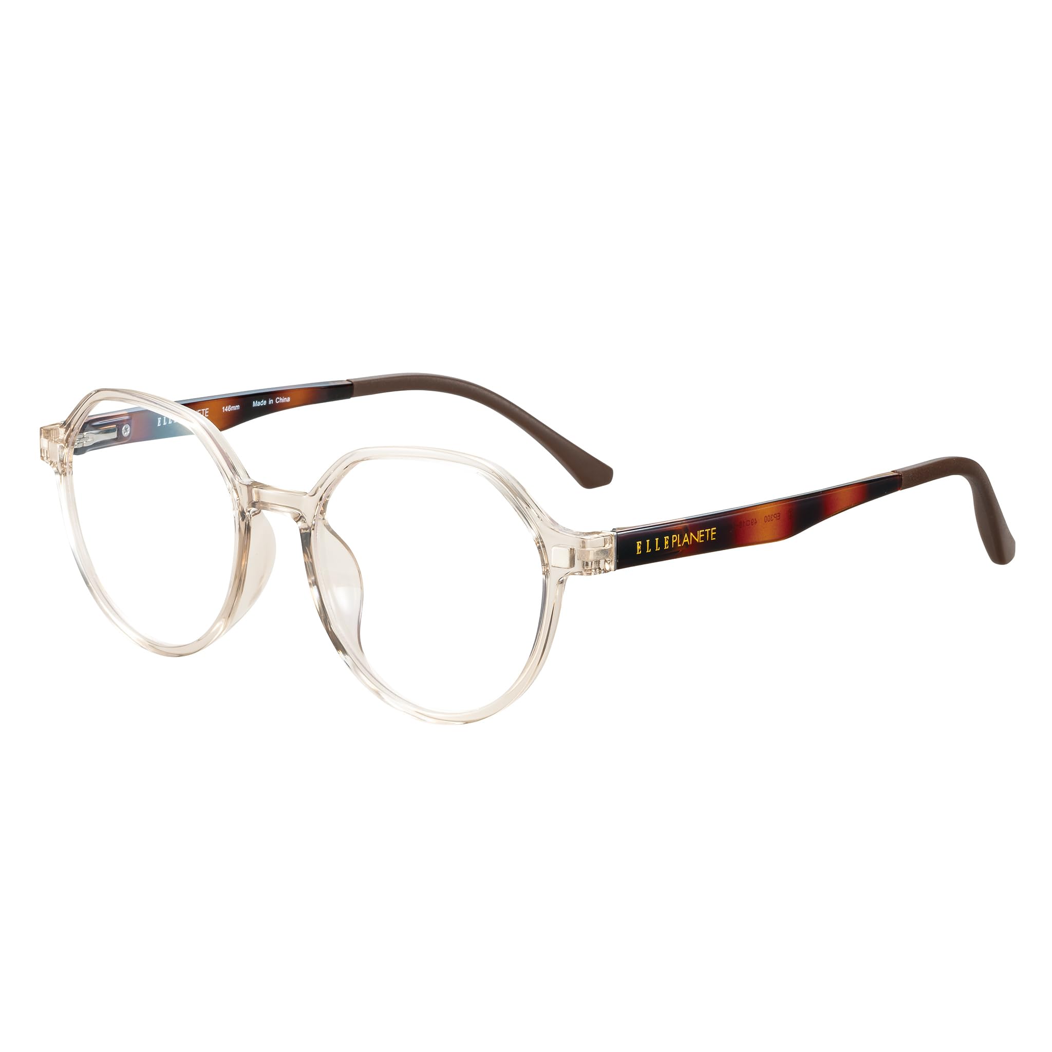 

ELLE PLANETE Солнцезащитные очки Crown Panto с прозрачными линзами с защитой от УФ и синего света, стильные для мужчин и EP310 49 LG накладные линзы, защита, блокировка, женщины,