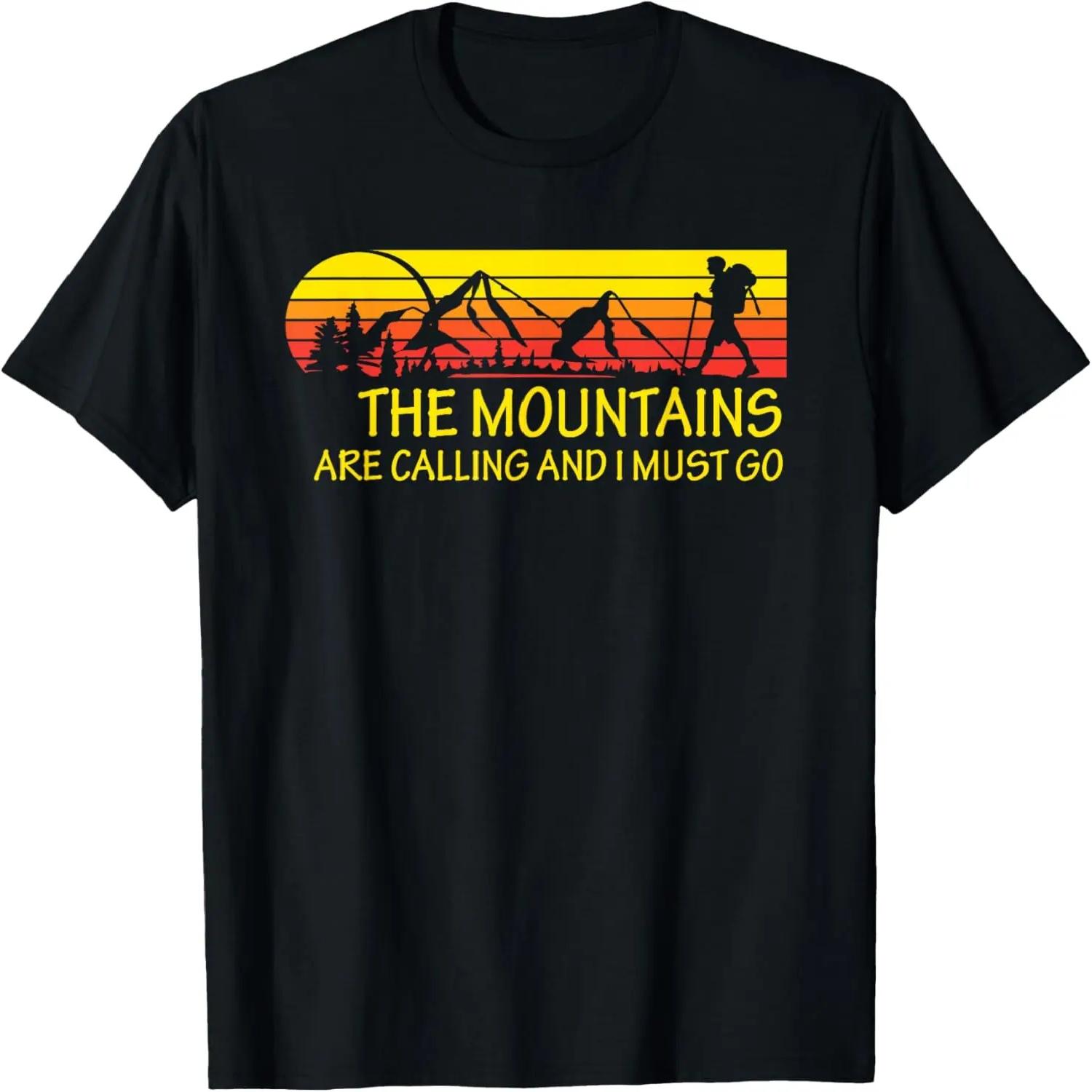 Retro The Mountains Are Calling And I Must Go Vintage Gift T-Shirt S чёрный