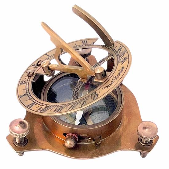 Marine Sundial Compass Fully Functional Handmade Collectible for Hikers Trekking Home Decor