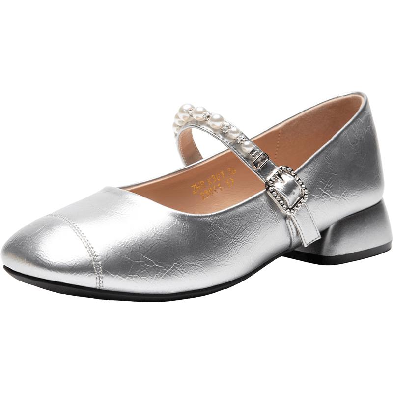 ZHR Women s Elegant Pearl Rhinestone Mary Jane Pumps K301 36