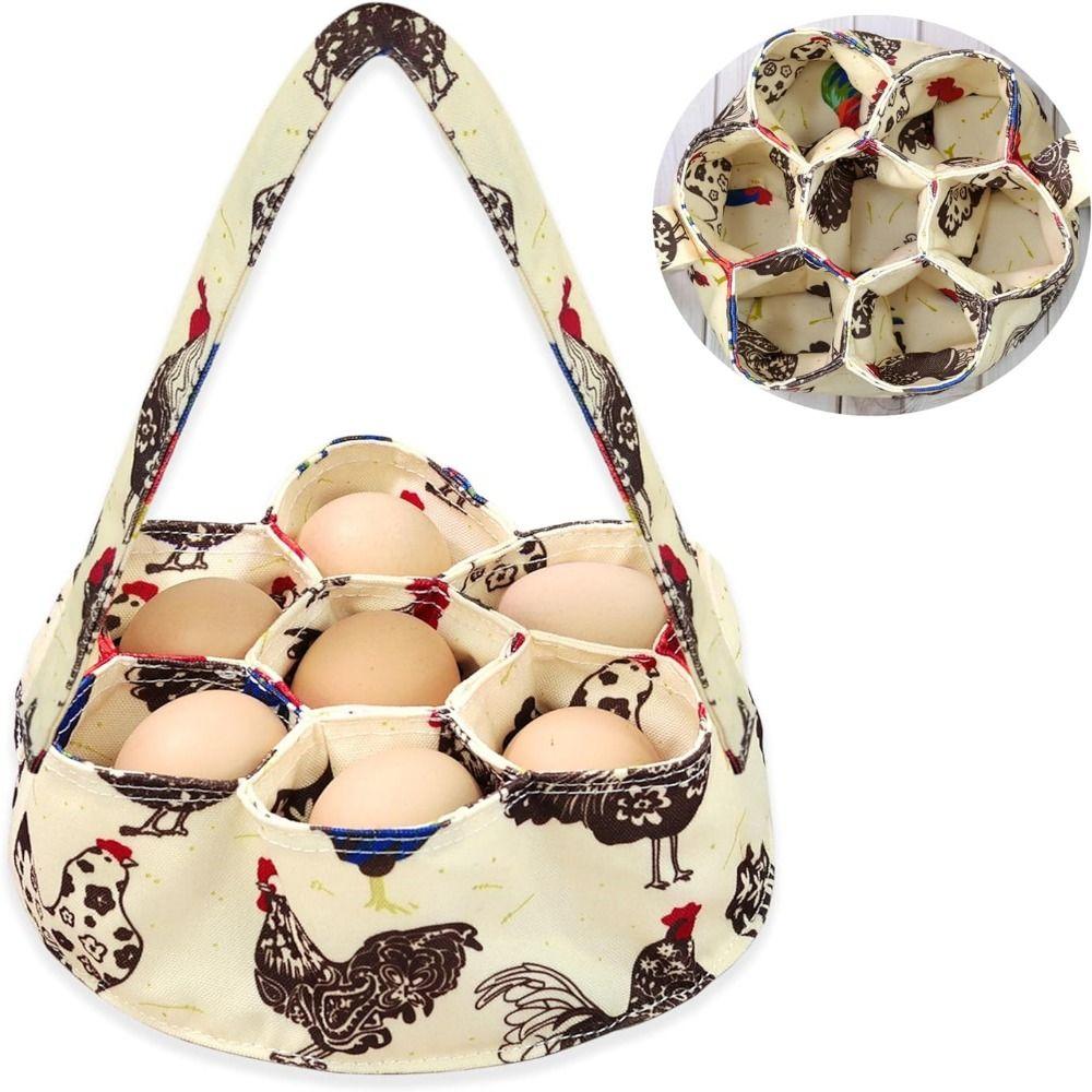 Soft Eggs Gathering Bags Portable Canvas Egg Holder Quality Material Easter Egg Collector  Kitchen