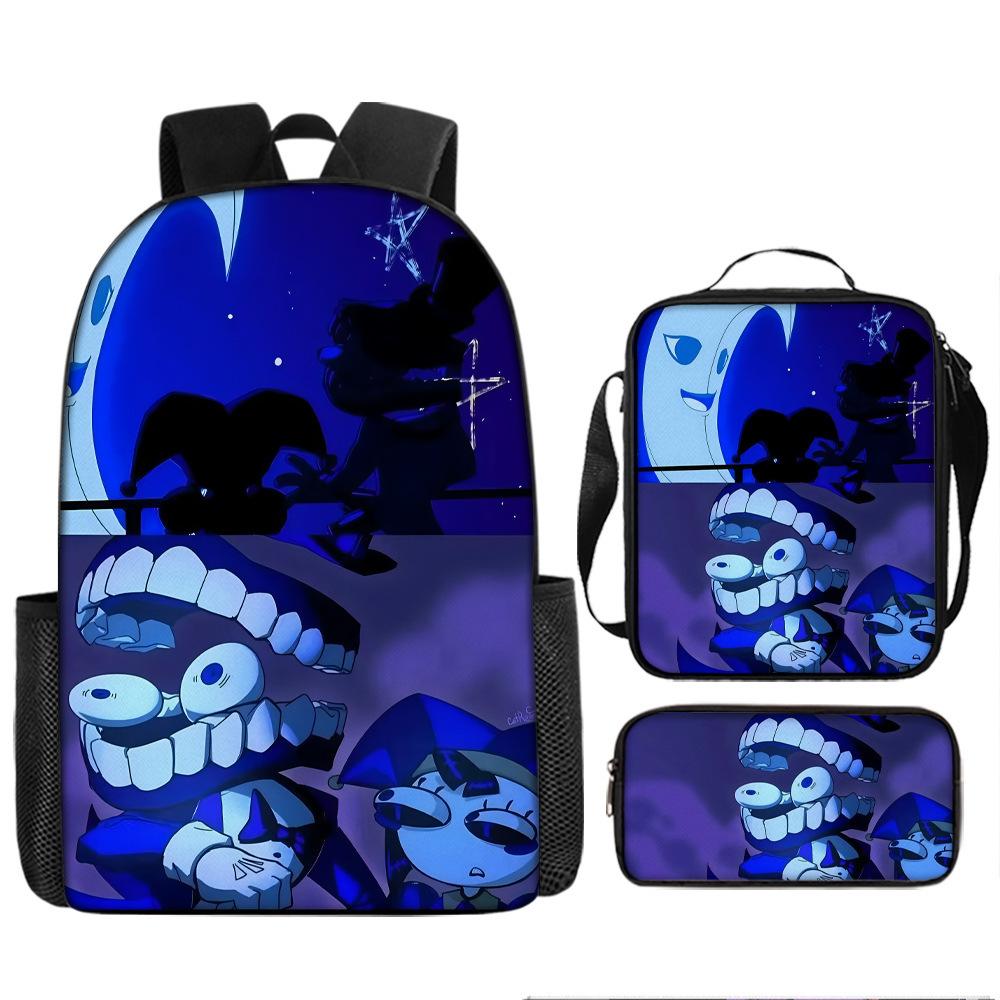 DER ERSTAUNLICHE DIGITALE ZIRKUS Rucksack-Set aus 3 Stück Großer Schulrucksack Reise-Tagesrucksack für Kinder Jugendliche Erwachsene