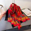 Spring And Summer Thin Peacock Simulation Silk Brocade Fashion Silk Scarf Long Scarf Silky Print Shawl Versatile Headscarf Scarf