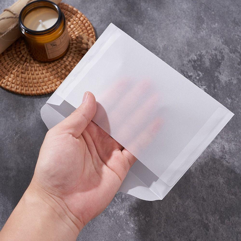 50Pcs/Pack Matte Frosted Transparent Paper Bag Wedding Invitation Pouch for Photos Storing