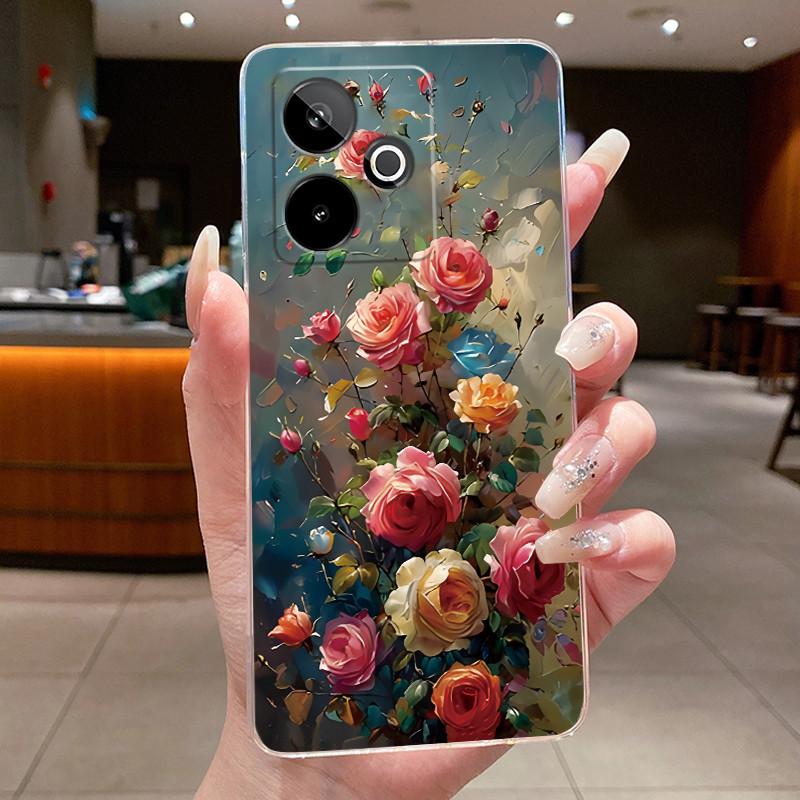 For Realme GT 7 Case For Realme GT 7 T GT7 Pro 7T Transparent Phone Cover Soft Bumper Shell Cases Luxury Butterfly Flower Casing