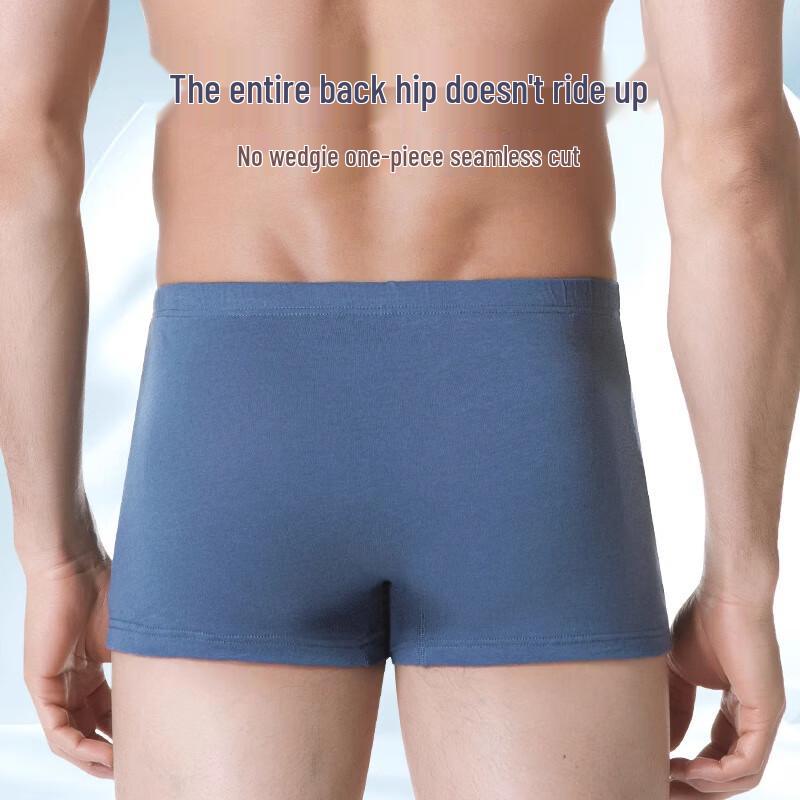 Men's Mid-High Waist Cotton Boxer Briefs 4-Pack