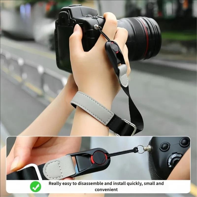Faux Leather Shouler Wrist Strap with Quick Release Buckles For Universal Mirrorless Cameras With Ergonomic Grips