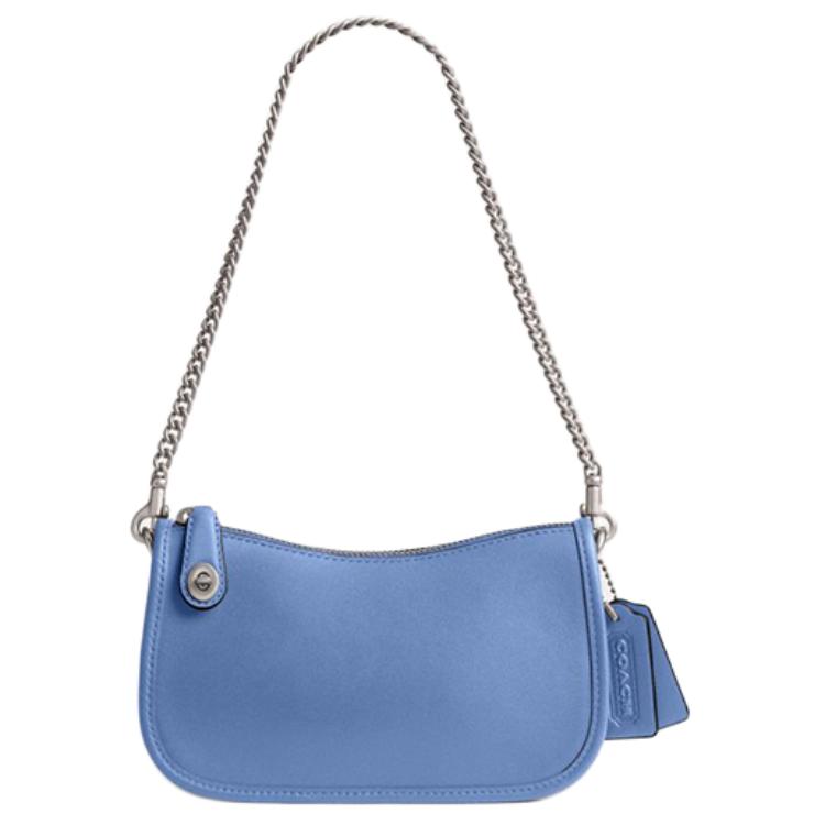 Coach 20 Minimalist Fashion Leather Crossbody Shoulder Bag Women bags Fog-Blue CW567-LHXAV Basic Set (Bag+Dust Bag)