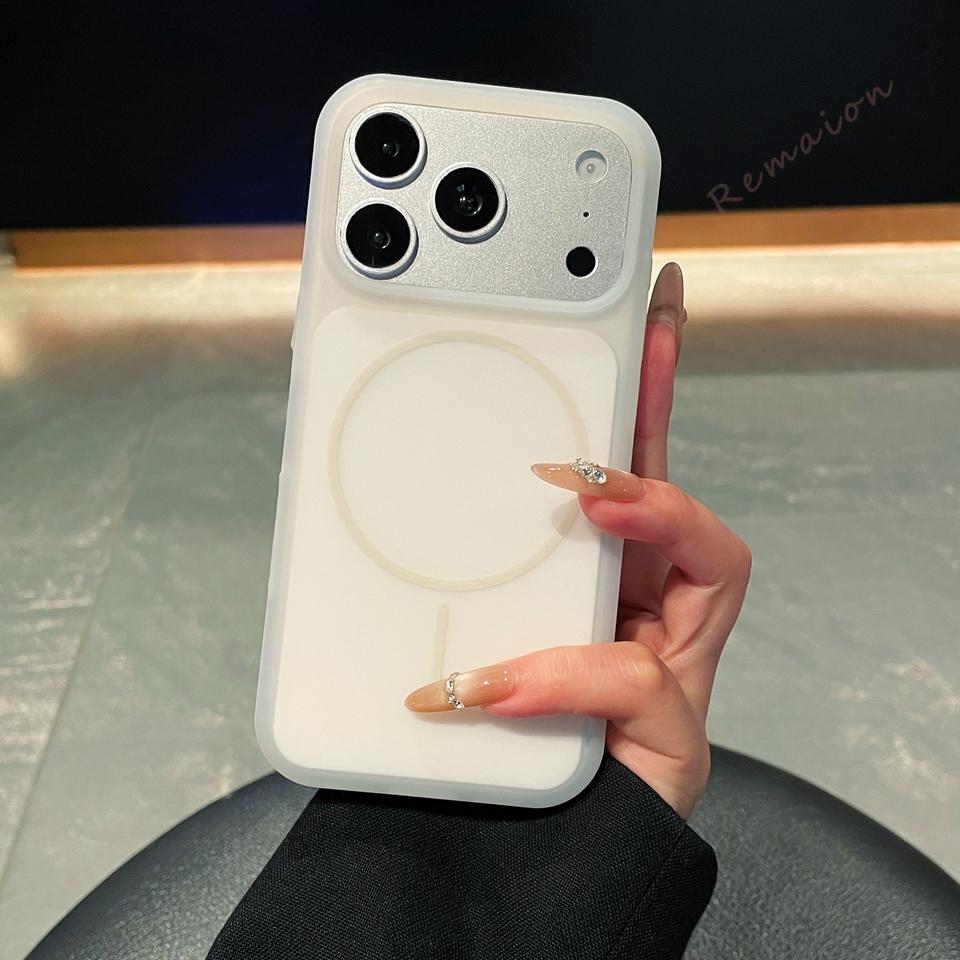 Magnetic Official Clear Phone Case for For Iphone 1 16 17 Pro Max 16Pro 17Pro  Liquid Silicone Shockproof Protector Cover