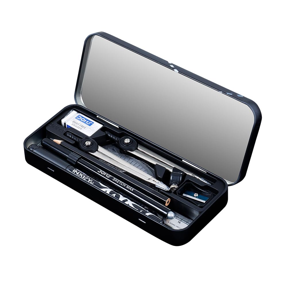 

DOMS GEOTRON Geometry Box and Mathematical Drawing Instruments Dual Side Tray 12 Instruments Precise Screw Lock Geometry