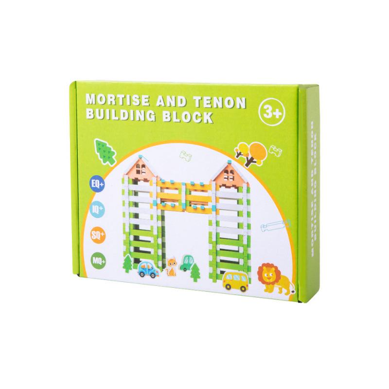 Montessori Wooden Train Building Blocks: Hands-on, Brain-Building Puzzle Toy for Kids