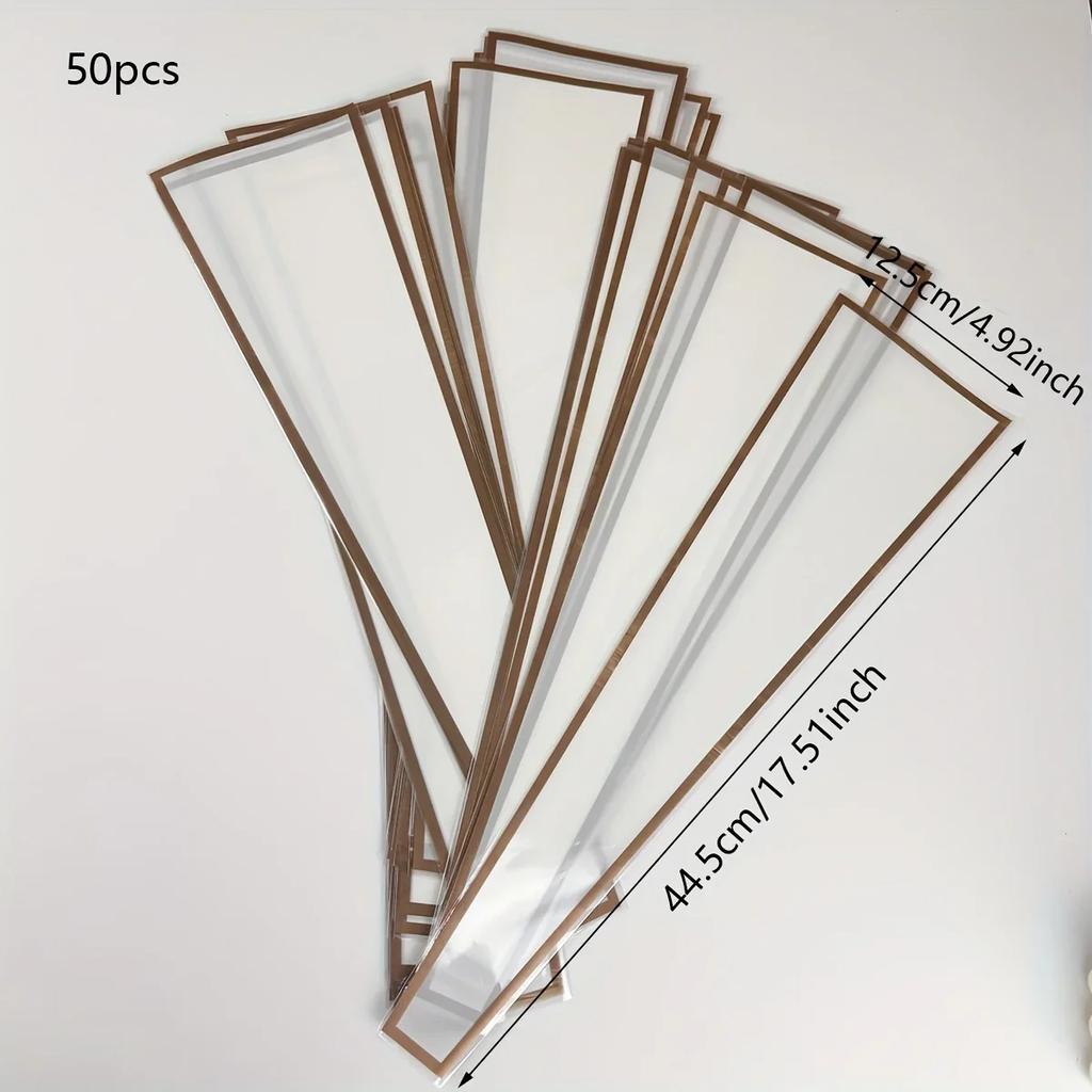 50/100pcs Single rose sleeve flower package bouquet package Valentine's Day with clear cellophane flower packaging bag.